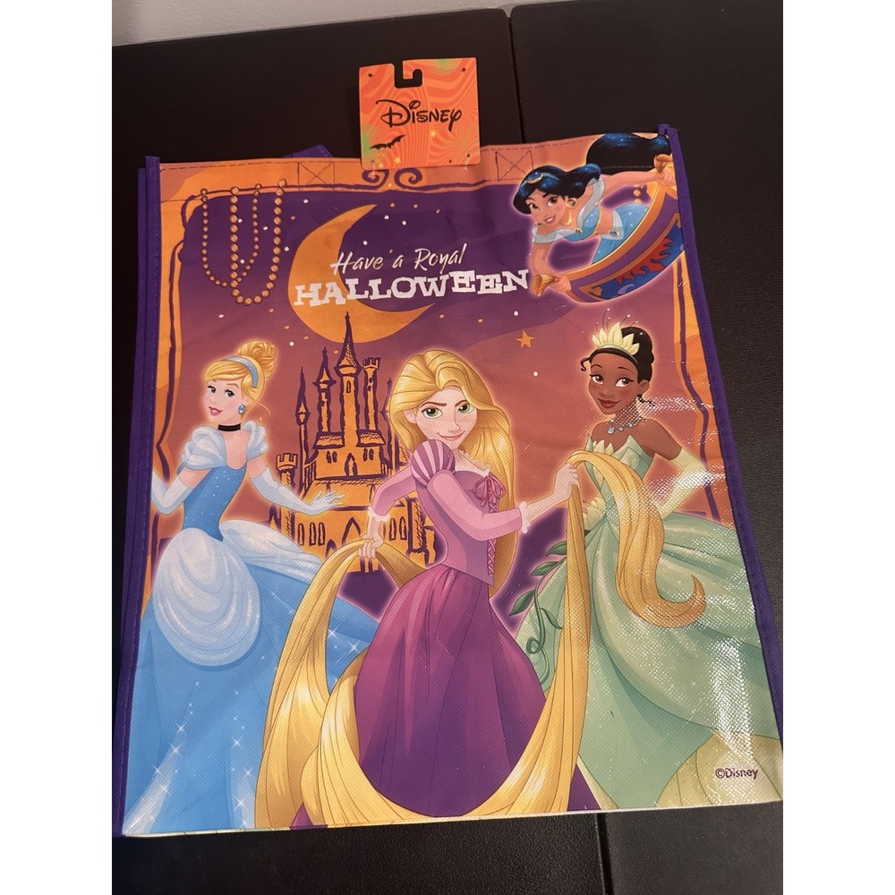 Disney Princess Royal Halloween Reusable Tote Cinderella Rapunzel Tiana DL4455P
